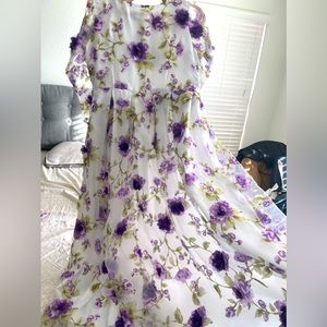 Dress purple and white